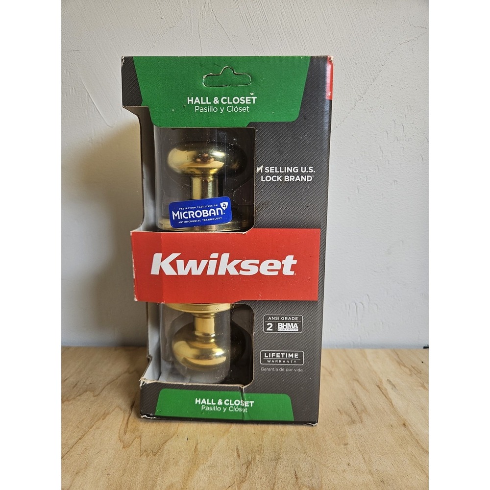 Kwikset 720J 3 CP Juno Hall Closet Passage Door Knob Polished Brass New